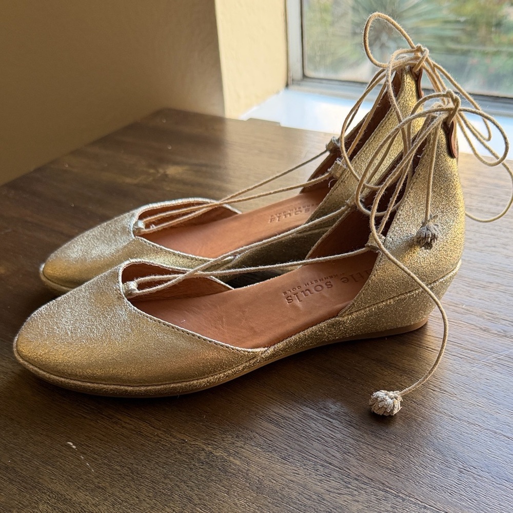 Soludos Shimmering Gold Espadrilles
